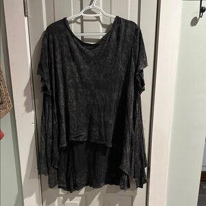We The Free Black Tunic Asymmetrical Relaxed Fit